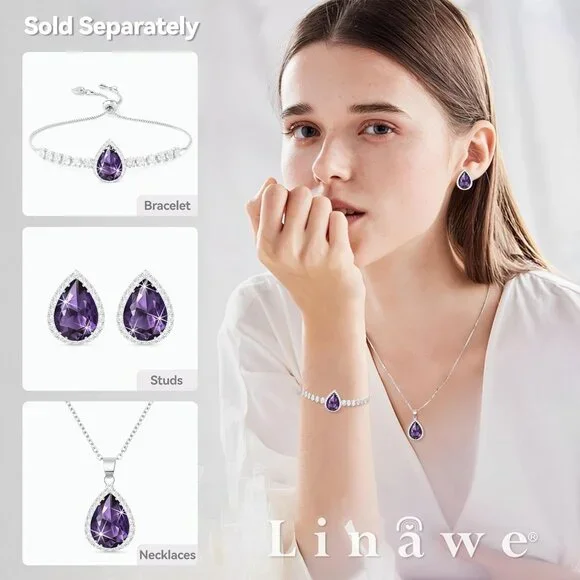 Crystal Chain Necklace for Women Trendy, Imitation Diamond Pendant, Statement Cu - Picture 4 of 5